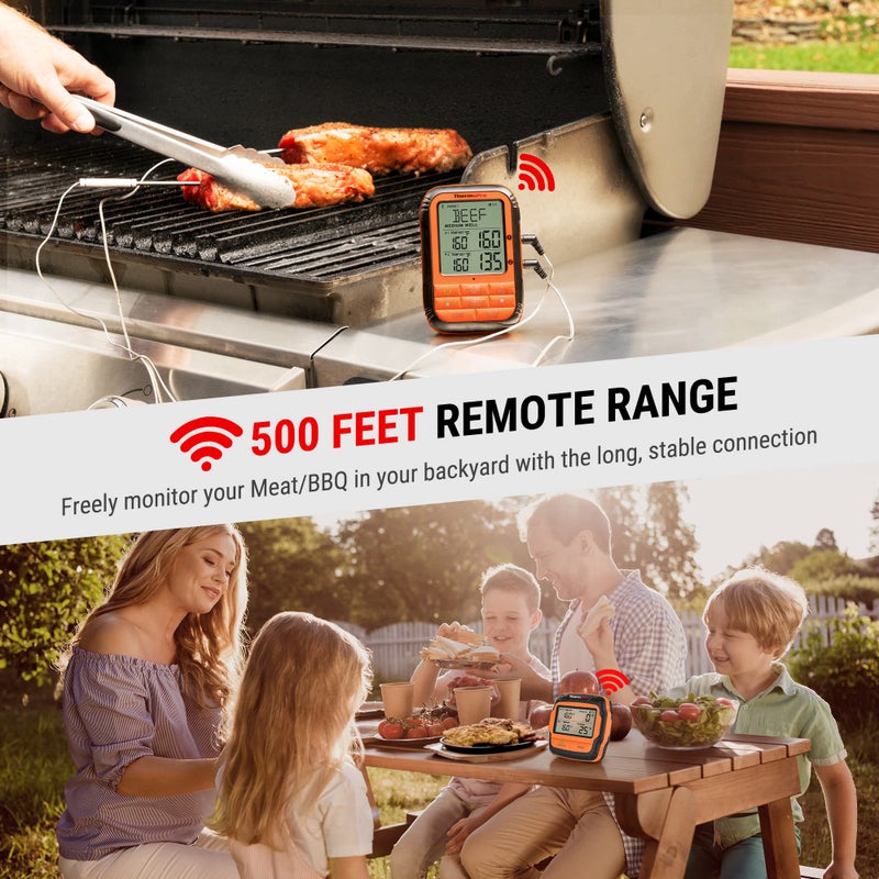 ThermoPro Meat Thermometer Wireless TP28 with Dual BBQ Probe, Grill Thermometer for Outside Grill, Meat Thermometer for Smoker Oven Grill, Digital Food Thermometer for Beef Turkey Lamb - Image 2